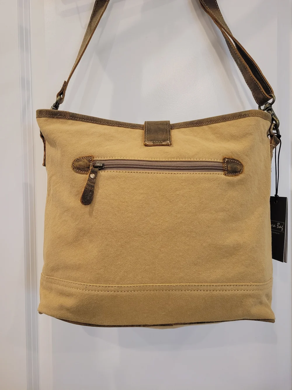 Myra Bag NWT Boho Aztec Canvas Shoulder Bag in Beige and Brown - Picture 5 of 6